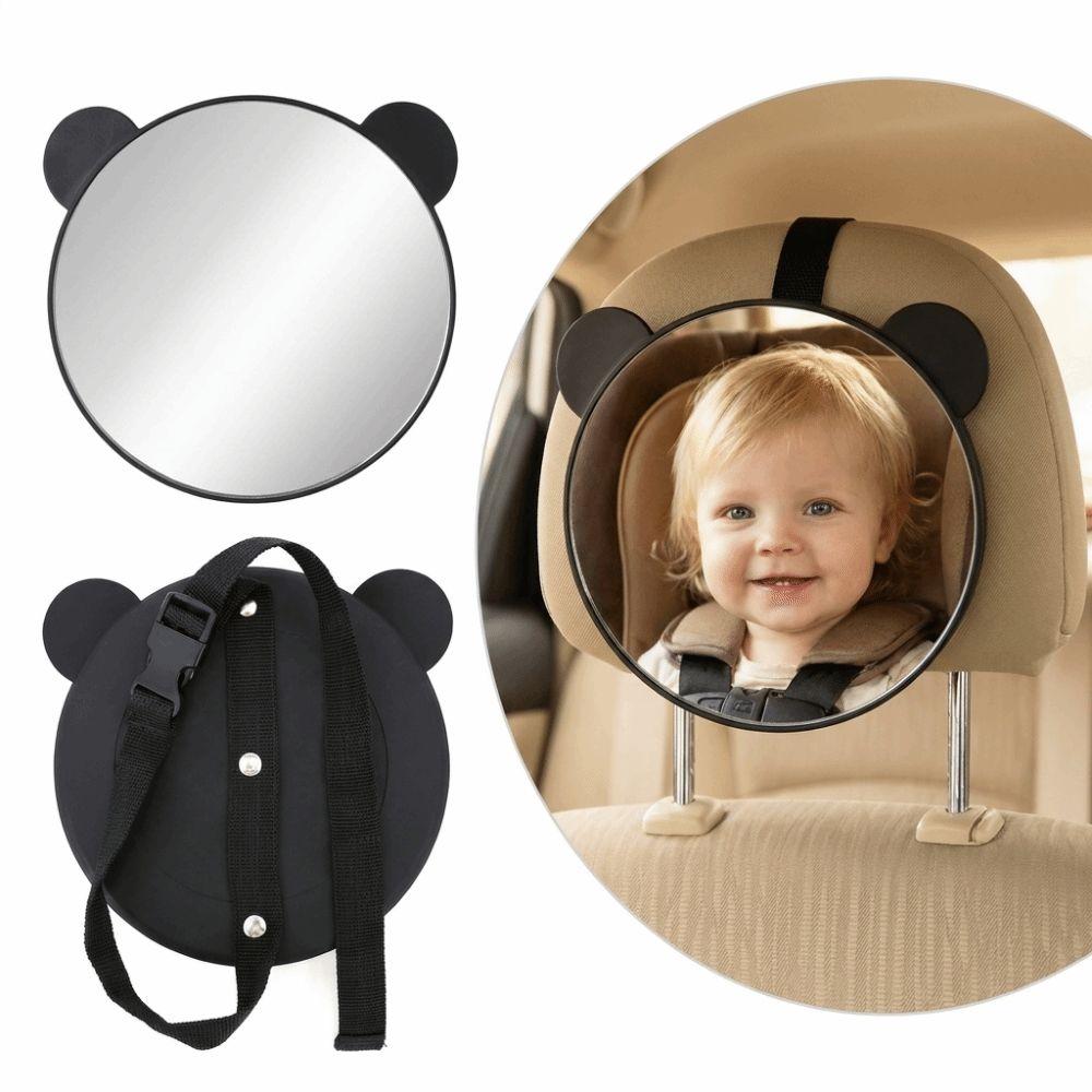 Bear Ear Baby Car Mirror Round Mirror Face Car Baby Observation Mirror  Newborn Travel
