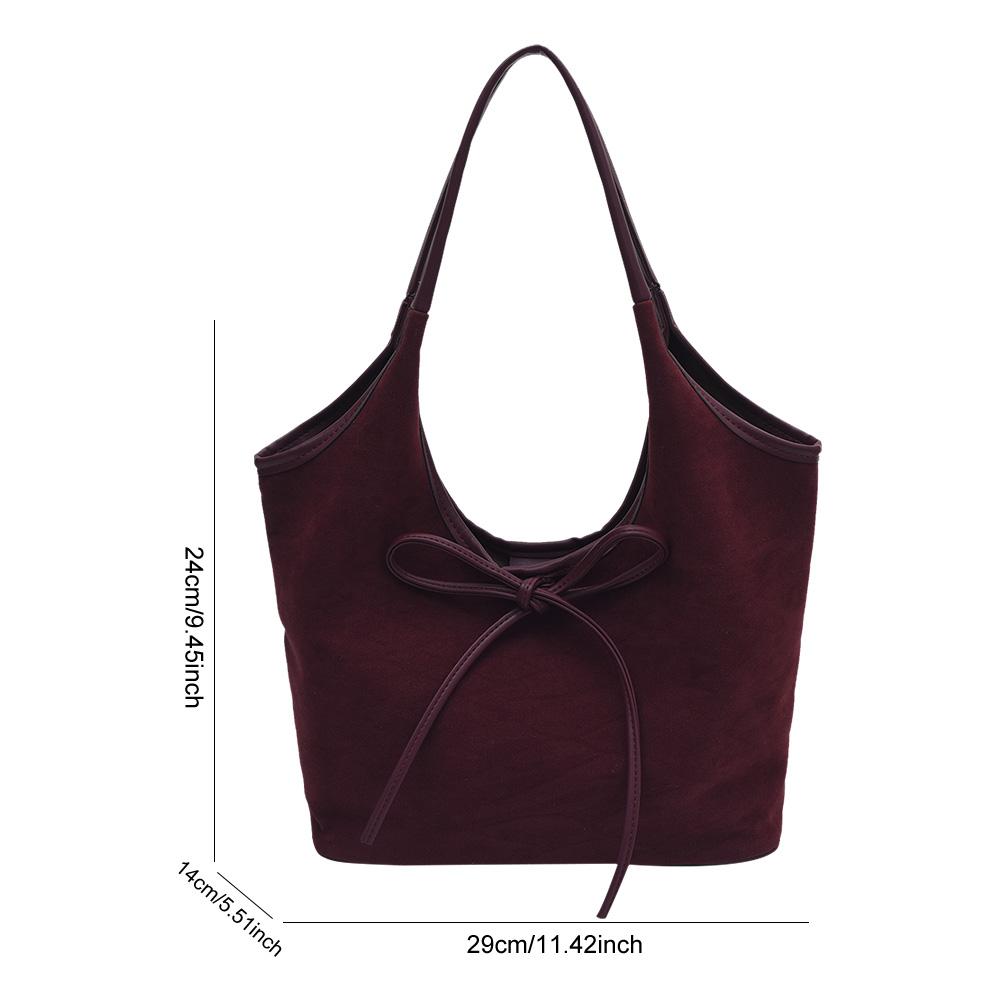 Women Suede Shoulder Bag Magnetic Closure Tote Bag with Interior Pocket Handbag Large for Commute Travel
