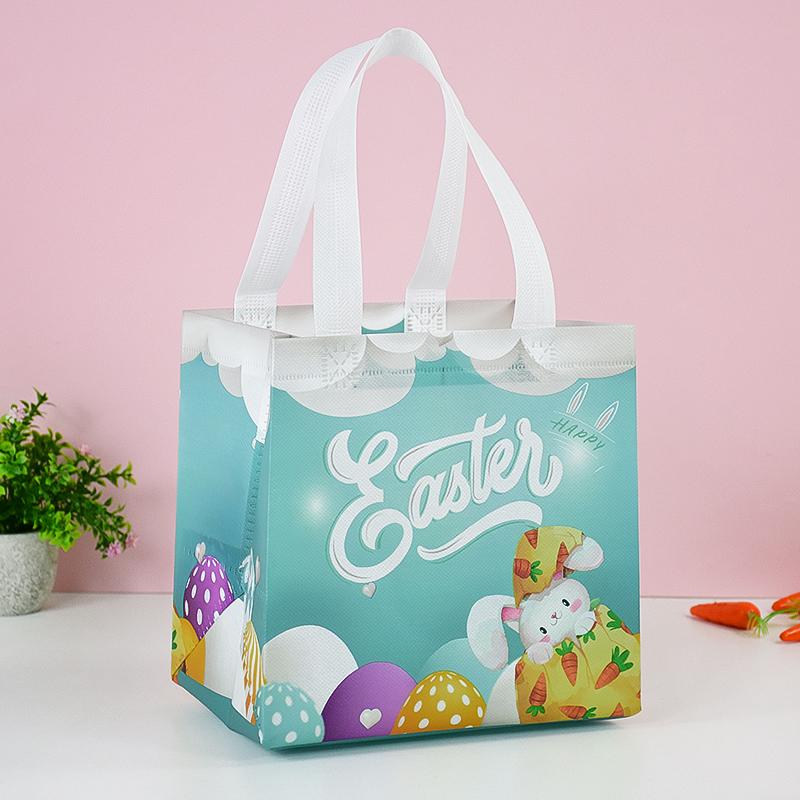Easter Gift Bag Nonwoven Fabric Rabbit Bunny Cookies Candy Packaging Bag Kids Favors Happy Easter Party Decoration Supplies 2024