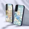 Cute P-PeterS Rabbit Phone Case For Samsung S26 S25 S24 FE S23 S22 S21 Plus S20 Ultra Note20Ultra Black Glass Cover