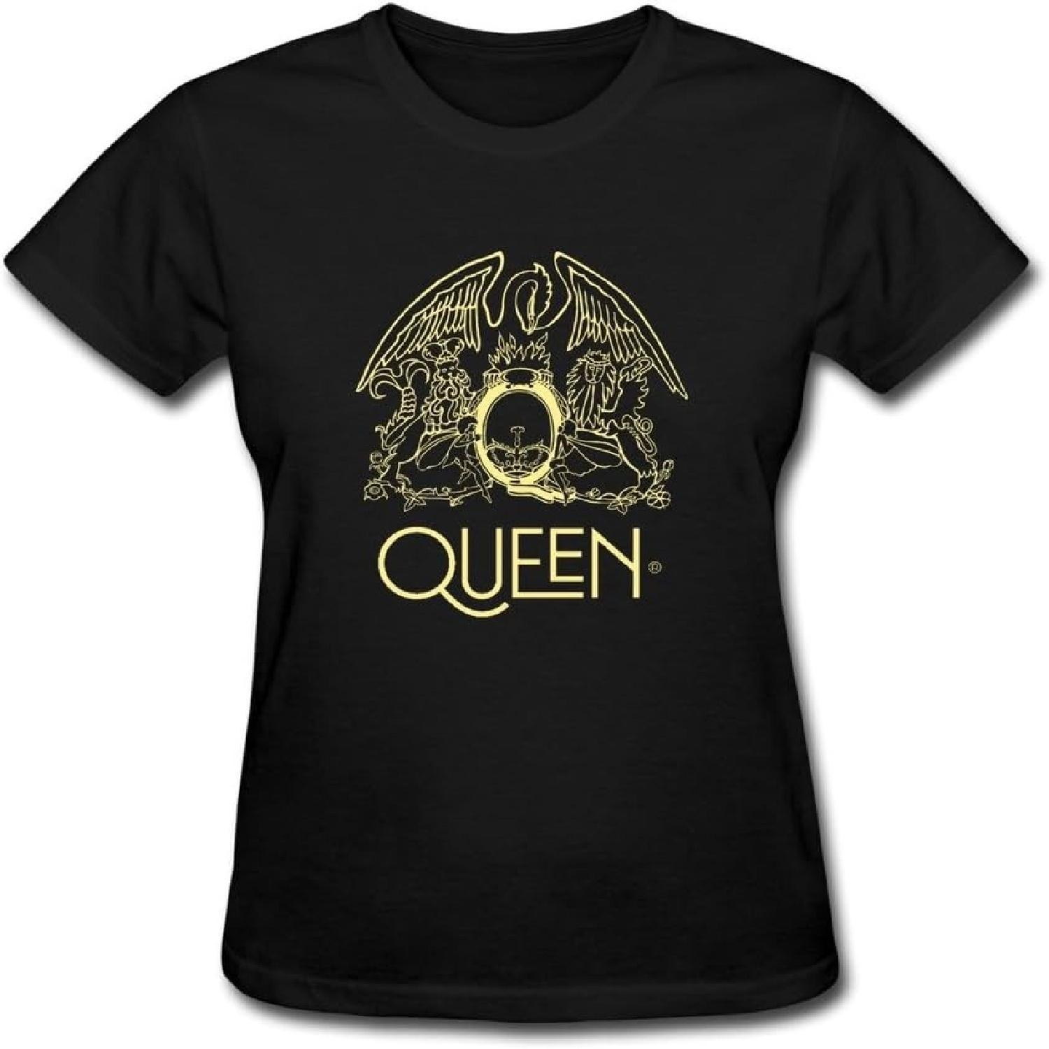 Женские футболки с логотипом Queen Band Music Rock, Черные S чёрный