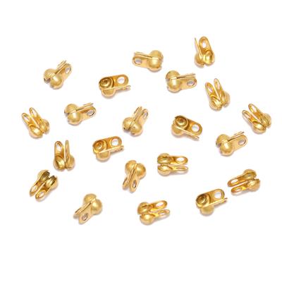 50-100pcs Gold Fitting Stainless Steel Ball Chain Calotte Crimps Beads Connectors End Clasps for DIY Bracelet Necklace Making