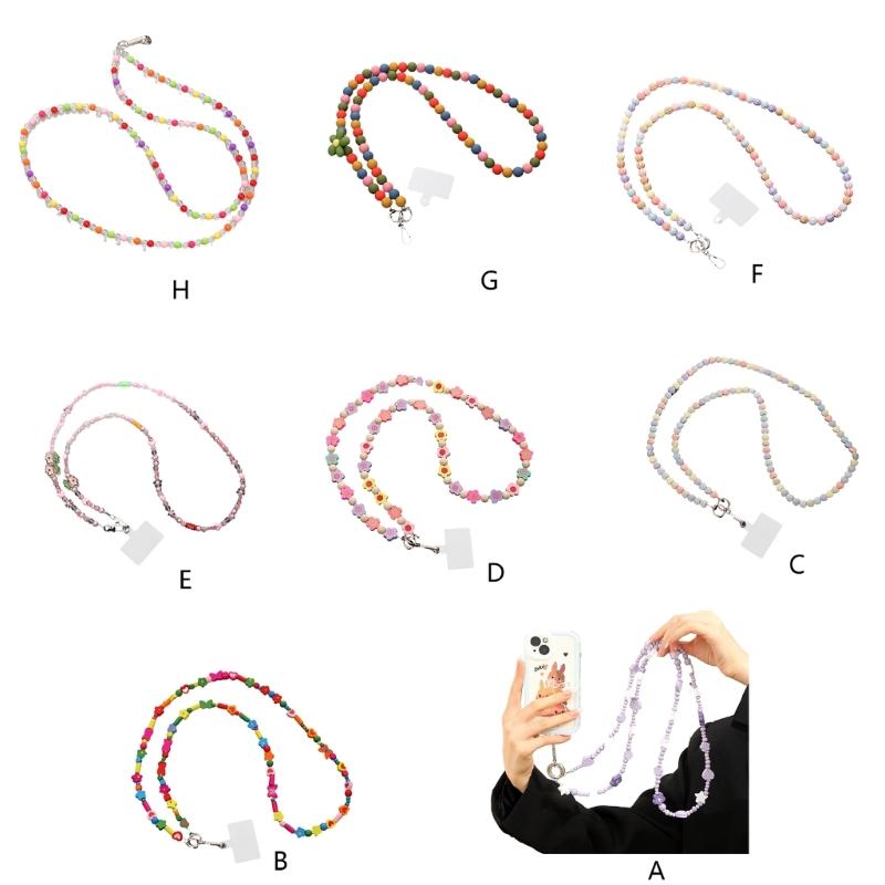 Phone Lanyard, Universal Bead Chain Neck Straps for Phone Case Crossbody Phone Lanyards with Patches for Most Phone