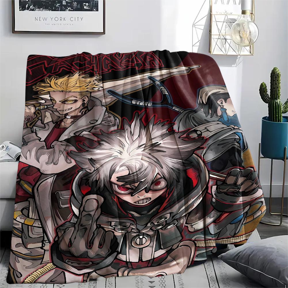 1 szt. Koc flanelowy z nadrukiem Gachiakuta, Wysokiej jakości, Na wszystkie pory roku, Wystrój domu, Ciepło i komfort, Idealny na prezenty świąteczne