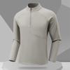 Spring and Autumn New Long-sleeved T-shirt Men's Shoulder-sleeved Half-high Zipper Long-sleeved Bottoming Shirt