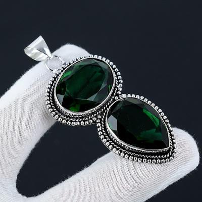 Green Tourmaline Gemstone Handmade 925 Sterling Silver Jewelry Pendant, Green Handcrafted Jewelry Pendant Necklace, Thanks Giving Gifts