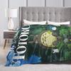 Cartoon Funny Cute T-Totoros Blanket Wool Throw Blankets Bedroom Sofa Printed Ultra-Soft Warm Bedsprea,