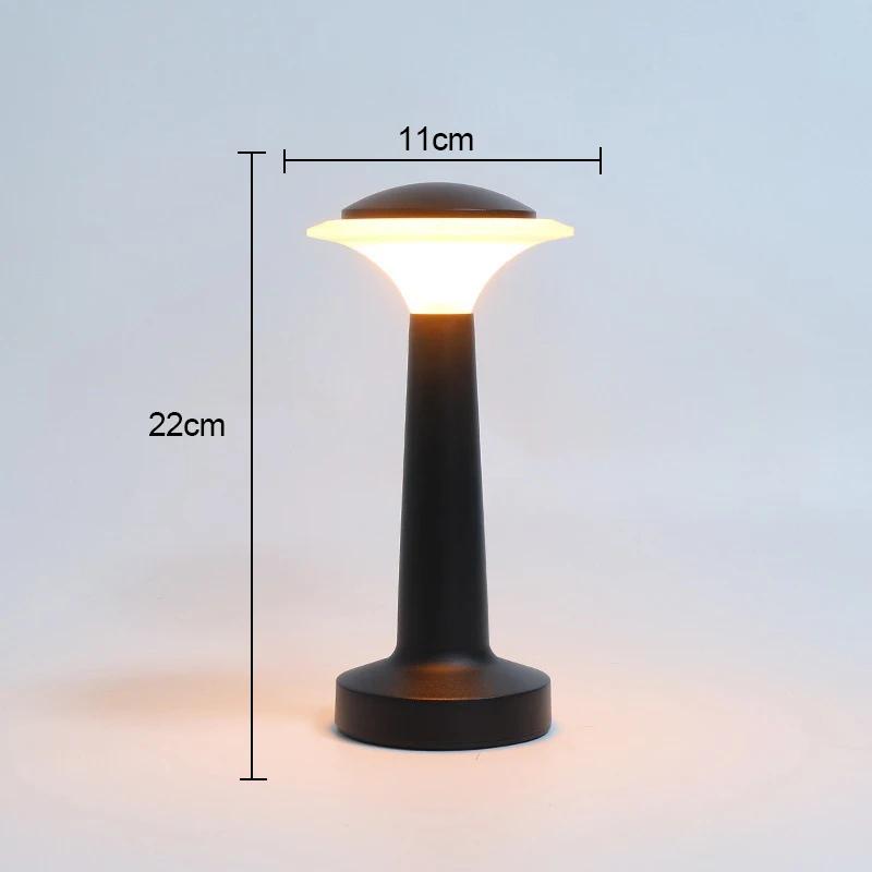 Mushroom LED Rechargeable Desk Lamp Bedroom Bedside Light Coffee Shop Restaurant Touch Switch USB Decoration Led Table Lamps