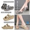 Lelica Sparkly Platform Wedge Easy To Gold and Silver Platform Outdoor Stylish Clogs Sizes Sandals, Leg-Slimming, Lightweight, Mules, Sole, Heels,