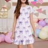 Vestido de Bolsillo para Niña - Ropa de Casa de Manga Corta