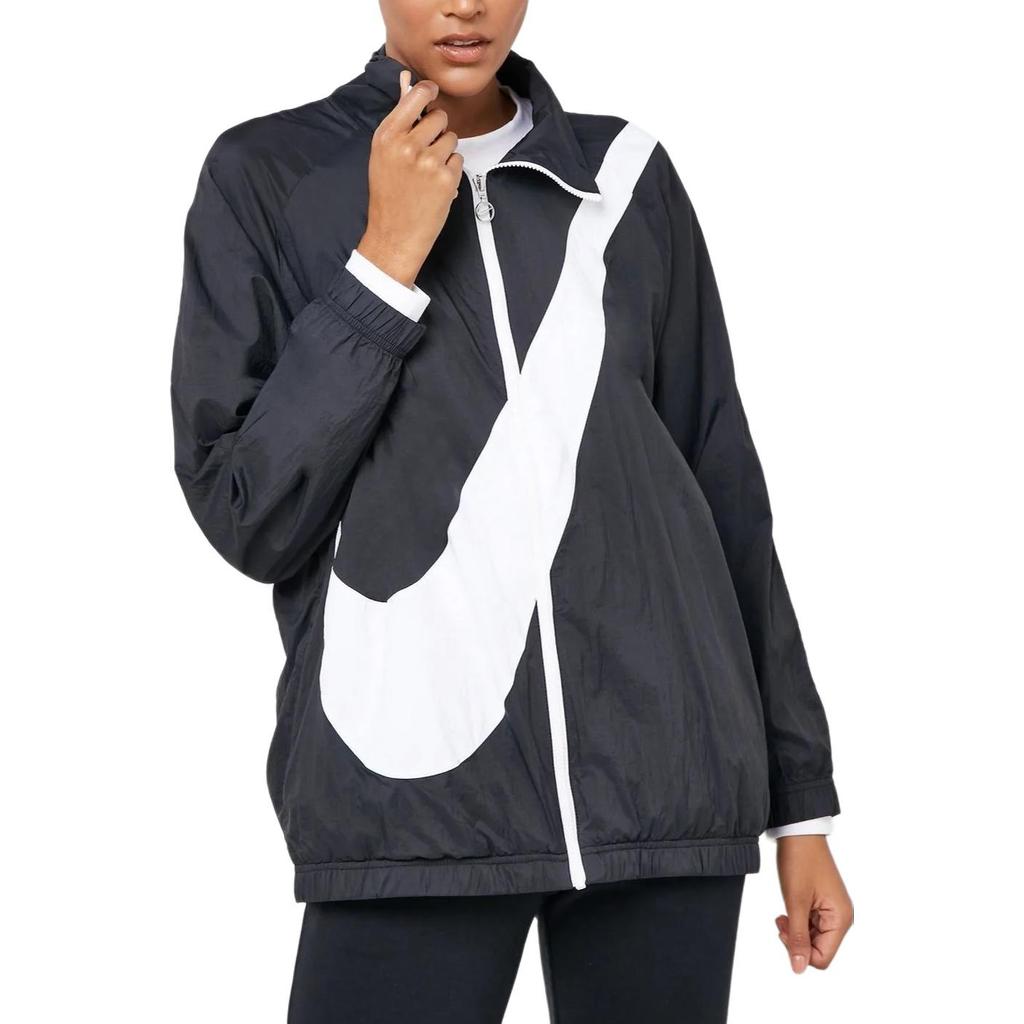 Nike Sportswear Woven Swoosh Jacket Large Logo Sports US Edition Black Men's BV3685-011
