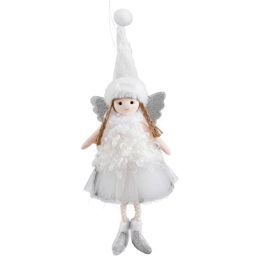 1 Stück Weihnachtsengel Plüschpuppe Anhänger Weihnachtsbaum Hängende Ornamente Party Dekoration 28x11cm Für Treppen Kamin Wand