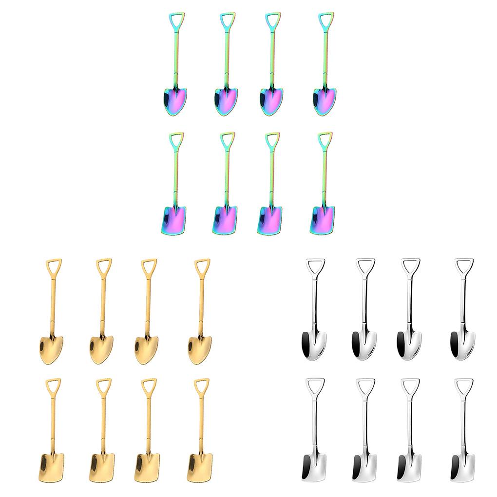 Pack of 8 Ice Cream Scoop Stainless Steel Watermelon Fruit Spades Dining Room Teaspoons Banquet Tableware Household Supplies