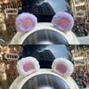 2Pcs Car Motorcycle Helmet Decoration Electric Bike Soft Plush Little Bear's Ears For Motocross Full Face Off Road Helmet Sticker