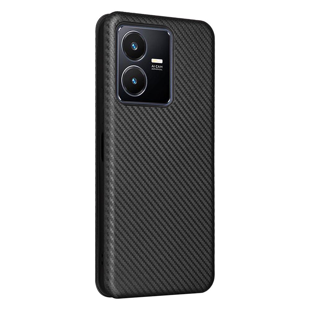 VIVO Y22S/Y35 Carbon Fiber Multi-card Flip Case - Simple, Neutral Design