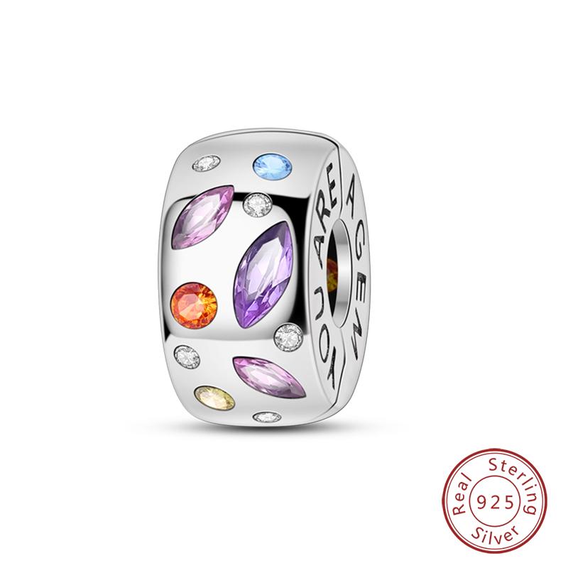 Fit Qikaola Original Bracelet 100% Copper Shining Colorful Zircon Heart Charms Beads Exquisite Diy Jewelry Gift