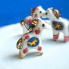 Cartoon Animal Ceramic Pendant Hand Painted Blue White Porcelain Charm Cute Cat Horse Bird Bead For Diy Necklace Jewelry Making