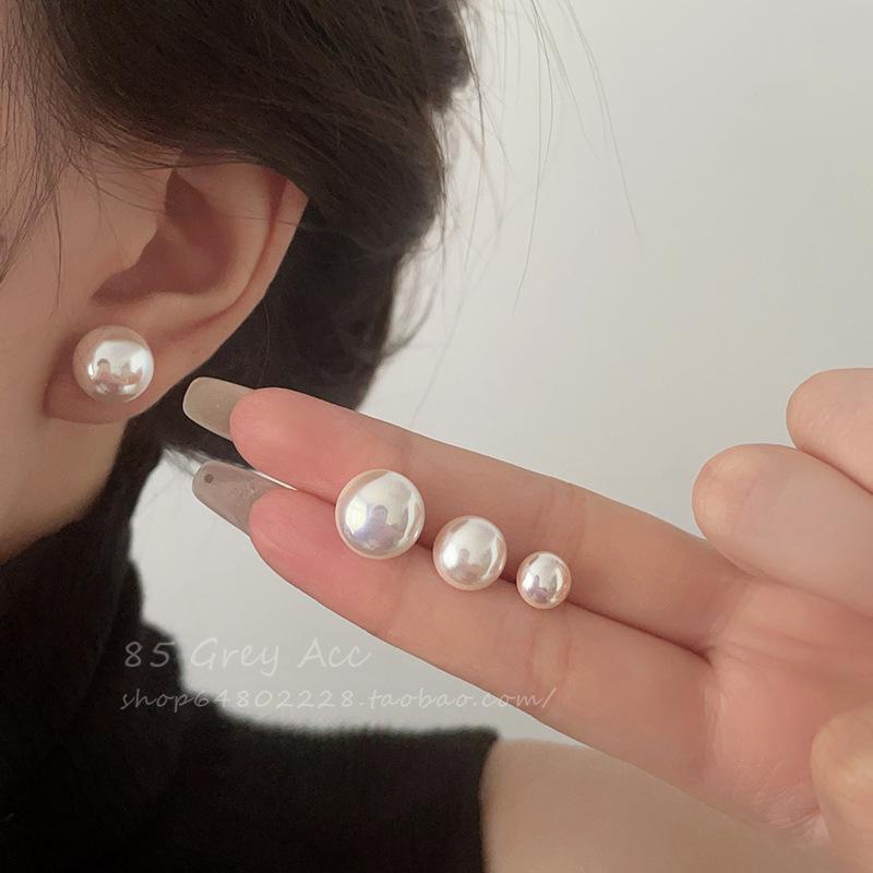 Shi Jia Mantou Lux Pearl Earrings 925 Silver Studs for Women 2024