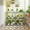 3-Tier Plant Stand. 100 cm High Flower Stand with Shelves. Multi-Tier Steel, Dark Green