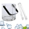 Small Ice Bucket, Champagne Bucket with Handle, Clear Wine Chiller for Home Bar Party Cafe