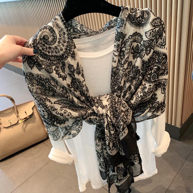 Women Scarf Bohemia Paisley Print Hijab Soft Shawls And Wraps Tessale Female Foulard Designer Pashmina Bandana Headscarf