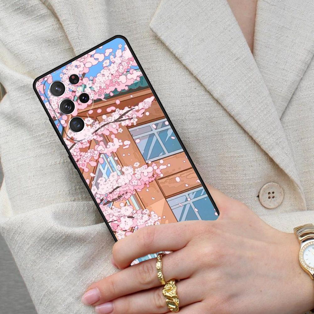 Tokyo Sakura cherry blossom landscape Cell Phone Case for Samsung Galaxy S26 Ultra S25 S24 S23 S22 S21 S20 Note10 Cover