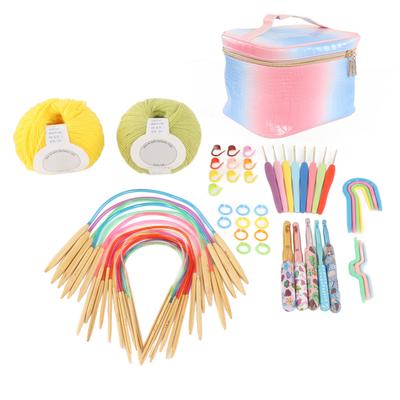 61-teiliges Häkelgarn-Set, ergonomisches Design, Häkelnadel-Set in mehreren Größen mit Aufbewahrungstasche für Anfänger