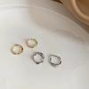 4Pcs/set Stainless Steel Aesthetic Zircon Crystal Hoop Earrings for Women Egirl Y2K Cool Daily Wear Jewelry Accessories