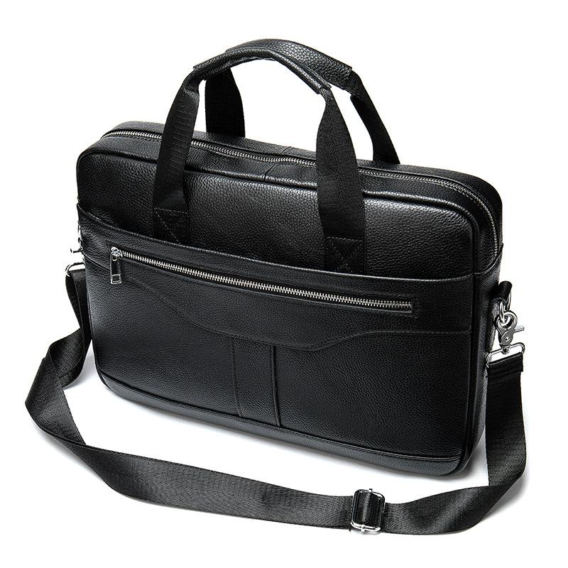 Men's Genuine Leather Briefcase Business Crossbody Bag Vintage Head Layer Cowhide Laptop Bag