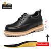 Fashion Genuine Leather Men Casual Shoes Elevator Shoes Height Increased Work Shoes For Man 8CM 6CM Flat Optional Moccasins Taller Male