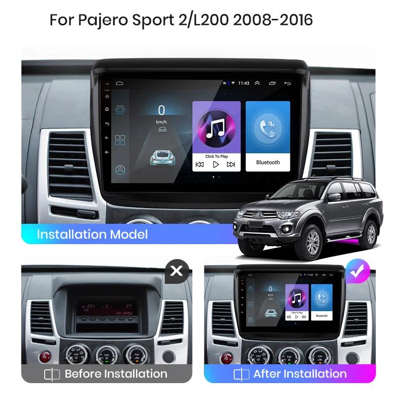 2din Android10 Car Radio Multimedia Player Carplay Auto GPS Navigation DSP For Mitsubishi Pajero Sport 2 L200 Triton 2008 - 2016