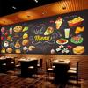 Simple Personalized Blackboard Graffiti Food Mural Wallpaper Cake Shop Cafe Hamburger Shop Restaurant Photo Wallpaper Wall Covering 3D