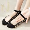 Women's Short Socks for Spring and Summer, Thin Lace Stockings, Sweat-absorbing, Trendy Black Short Boat Socks, Versatile