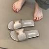 Soft Flat-bottomed Slippers Women's Summer Outer Wear 2025 New Models with Skirts French Beautiful Open-toed Beach Shoes Roman Cool Slippers