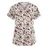 Women's Fashion V-Neck Short Sleeve Overalls With Pockets  Print Tops  Clothes