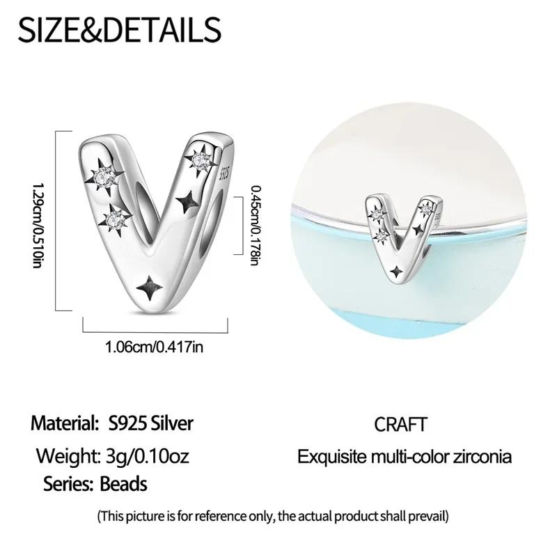 Copper Letter A-Z Alphabet Starlight Beads Diy Name Charms Fit Bracelets Necklace For Women Diy Pendant Making Jewelry