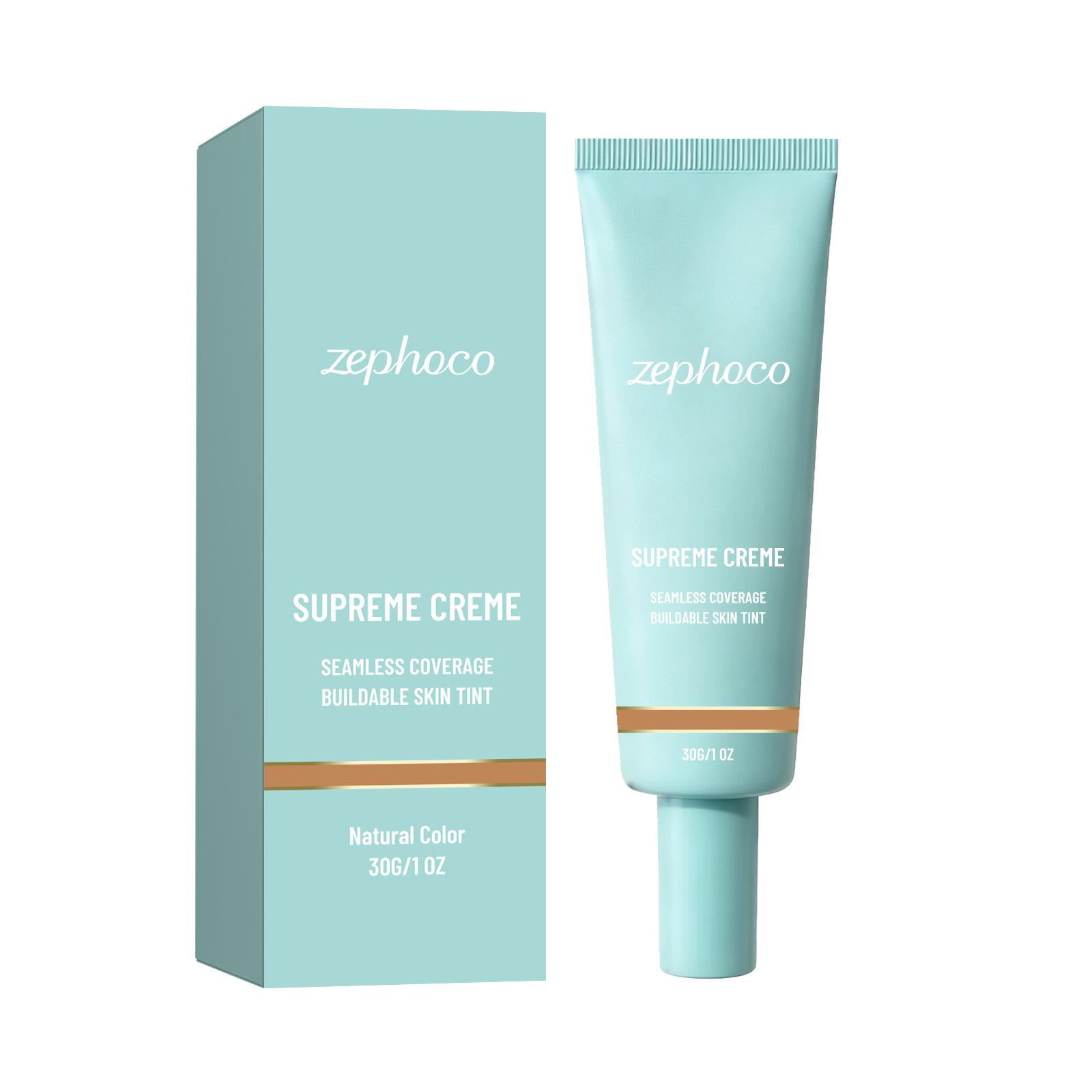 Zephoco Base Makeup Color Correcting Cream, Daily Concealer Brightening Facial Skin, Even Skin Tone, Fine Light Texture natural color 30g