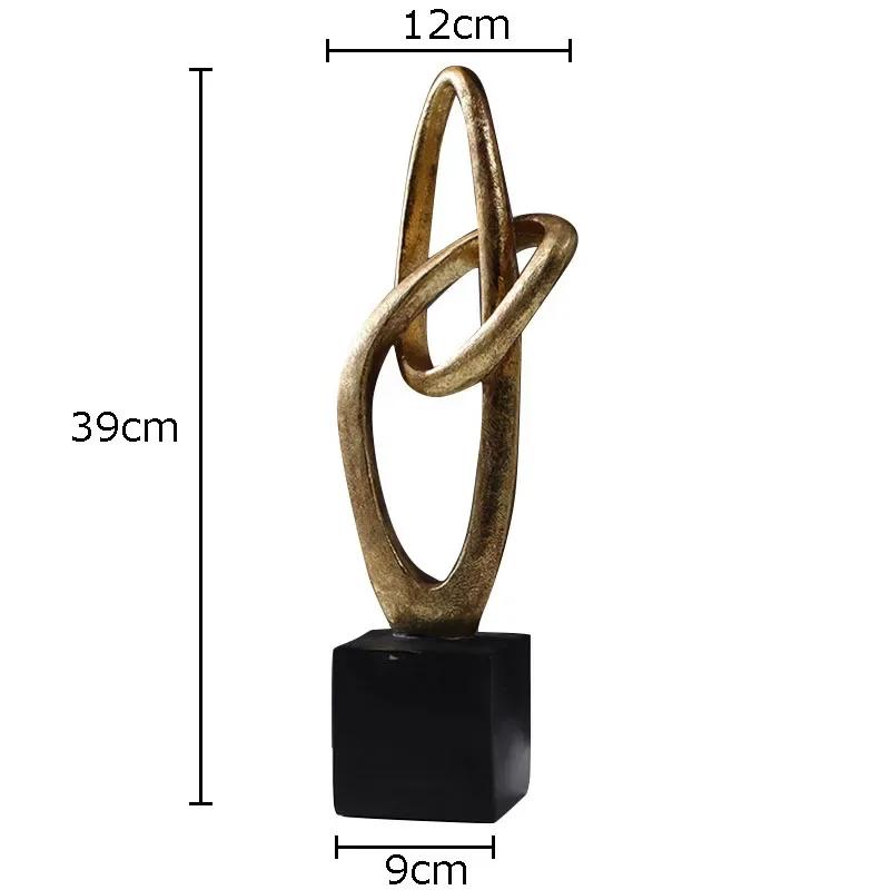 

Nested Golden Ring Geometric Abstract Circular Statue Resin Crafts Sculpture Desk Decoration Ornaments Room Aesthetics Decor