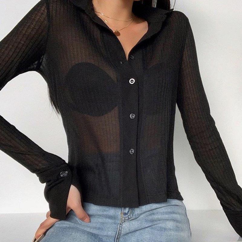 

Женская универсальная рубашка на пуговицах с длинными рукавами в стиле вестерн L чёрный