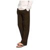 Moda bărbați Bumbac Lenjerie Plus Size Casual Elastic Buzunare în talie Pantaloni lungi