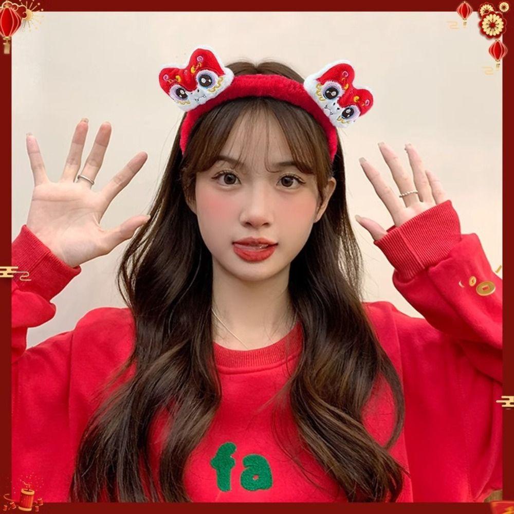 Chinese Style Snake Year Hairband Plush Cartoon Headband Hair Accessories New Year Hair Hoop  Gift