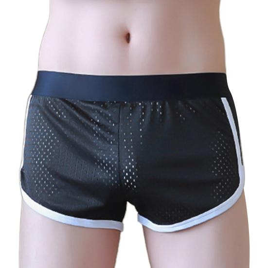 U-Shaped Crotch Design Men Panties Elastic Waist Seamless Breathable Mesh Shorts Briefs Summer