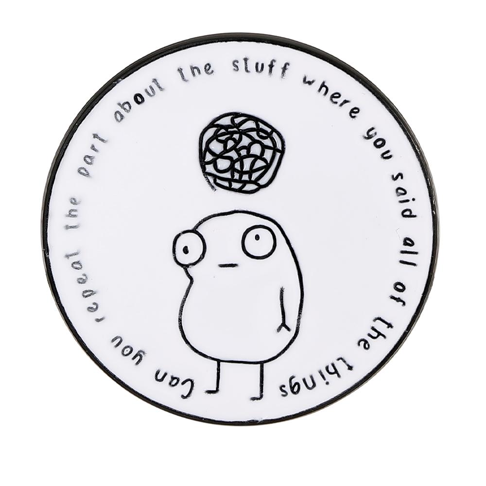 New In If You Can Read This You Are Too Close Enamel Brooches Can You Repeat The Part Letter Pins Round Square Badge