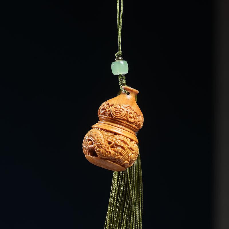 Sandalwood Dragon Gourd Ruyi Sachet with Tassels – DIY Incense Hanging Ornament