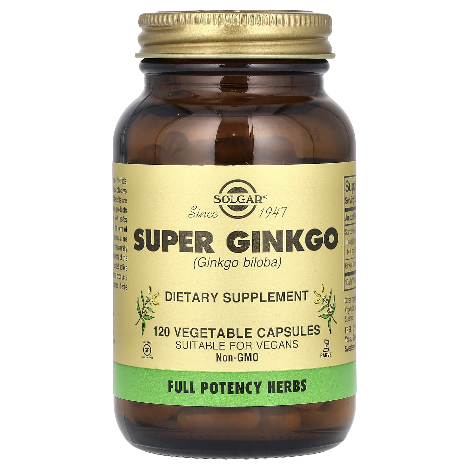 

Solgar, Super Ginkgo, 120 овочевих капсул