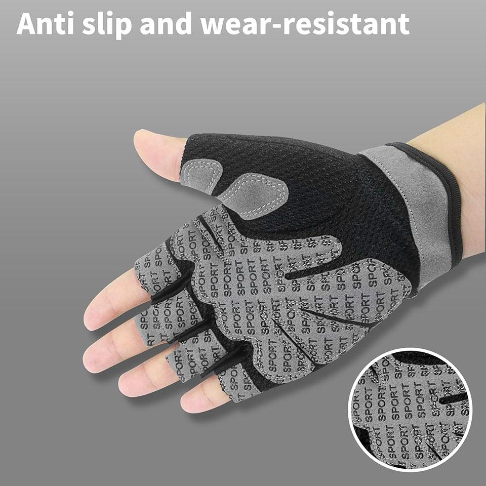 Loogdeel Half Finger Sports Gloves Breathable Air Hole Gym Cycling Non Slip Shock Absorbing For Men Women