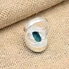 Tibetischer Türkis-Edelstein, handgefertigter Ring aus 925er Sterlingsilber, Schmuck für Thanksgiving