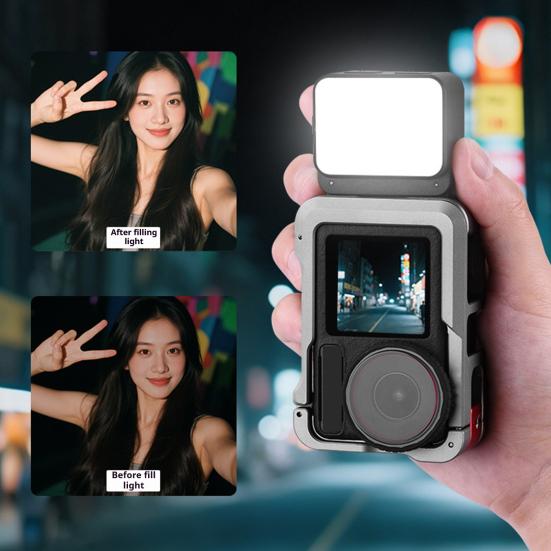 LED Magnetic Camera Light Dimmable 3 Color Temperatures IPX4 Waterproof Adjustable Mini Fill Light for Action 5 Pro/for Action 5/for Action 4