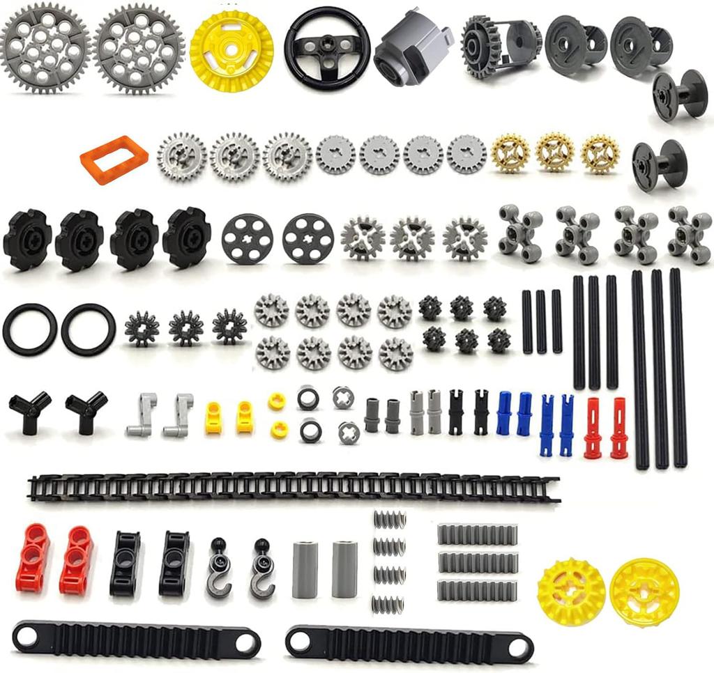 SEEMEY Differential (2022 Version) Zahnrad- und Achsenteilesatz, Kompatibel mit LEGO Technic Teilen, DIY Mock-Zahnräder, Ketten, Tinten, Stifte, Achsen,