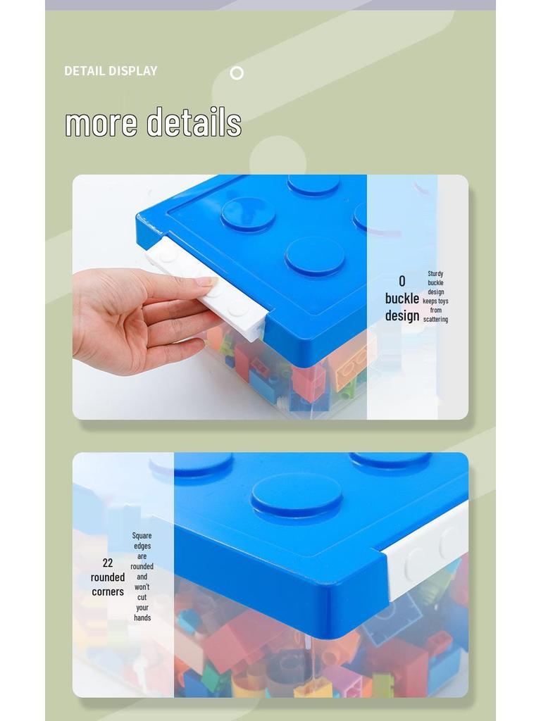 Transparent Large Lego Storage Box with Lid - Children's Toy Organizer